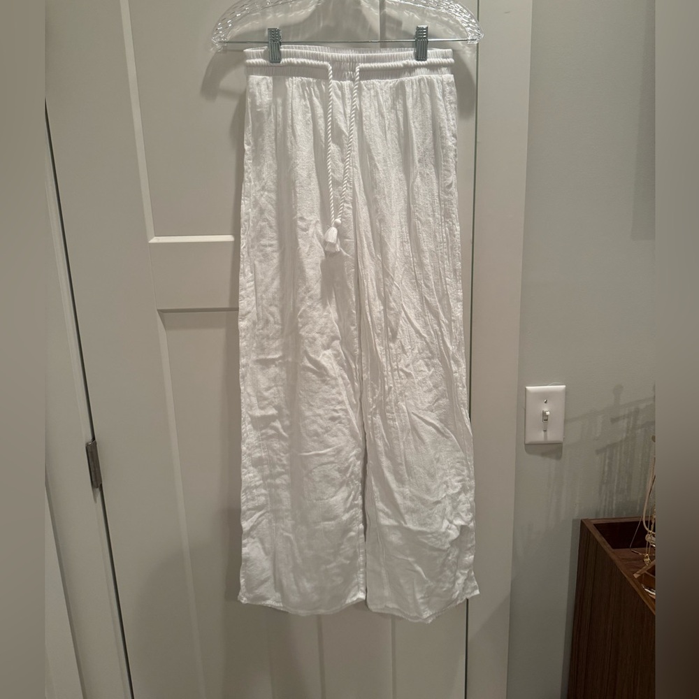 Abercrombie & Fitch Cream Wide-Leg Pants